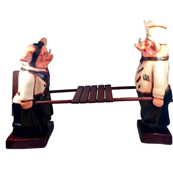 Vtg Bombay 25" R Shipman Pig Chef Cook Maid Sculptures Kitchen Restaurant Decor - Picture 3 of 15